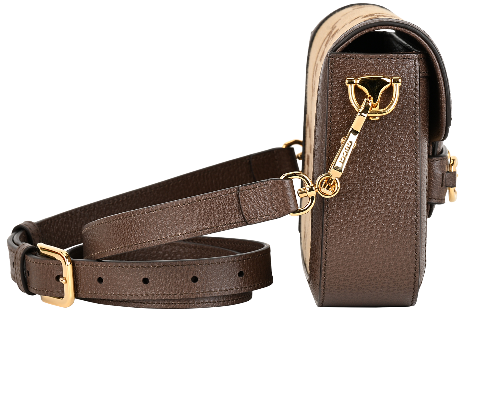 Small Horsebit 1955, &pound;1,250, Handbags, Brown, Canvas/Leather, Side view